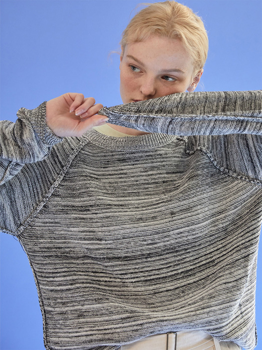 GREY gradation raglan knit(LT002)