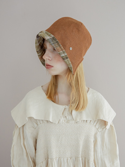 Banding bonnet beanie - Orange brown