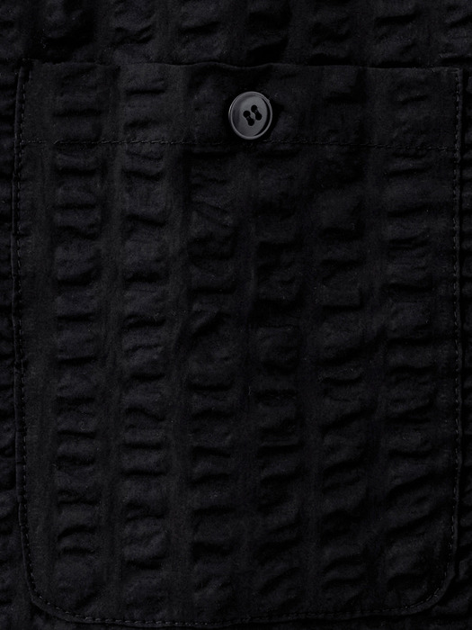 오버핏 리플 하프 셔츠 (블랙)