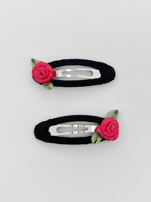 [2SET] mini rose hair pin
