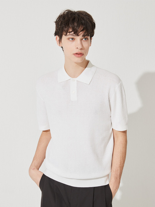 Cool cotton texture shirt  pullover_white(WH) M42MPU021WH