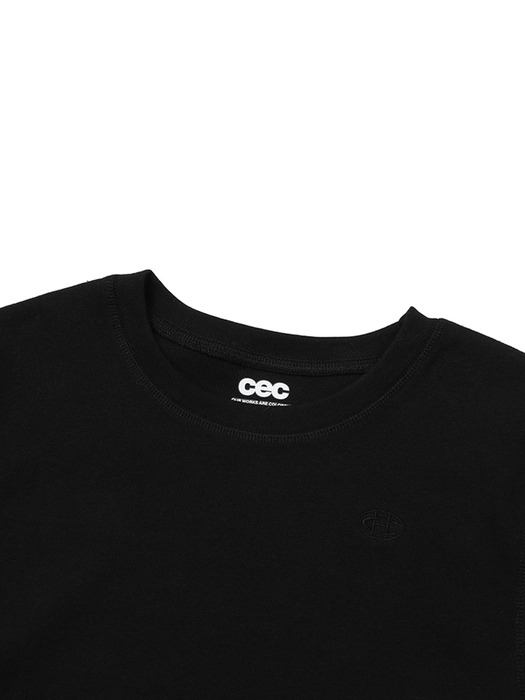 CH EMBROIDERED LOGO WOMAN T-SHIRT(BLACK)