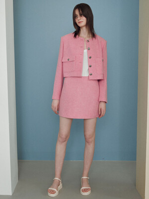 Pink Tweed Mini Skirt KW2AS7260_72