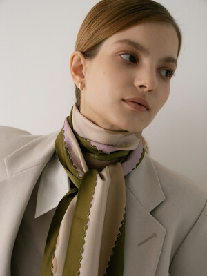 mela silk scarf - khaki