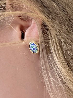blue garden earrings