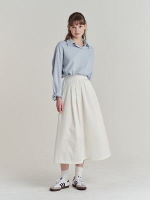 Cotton Pleats A-line Long Skirt  (SS VER.)