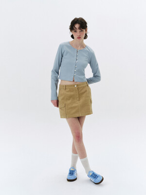 QDRY Corduroy Mini Skirt 002 - Beige