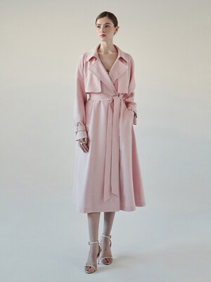 STELLA Flared trench coat (Pale pink)