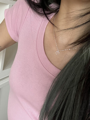 [925silver] Heart rose necklace