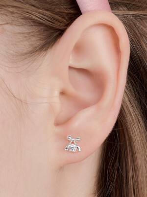 rossie ribbon cubic earring