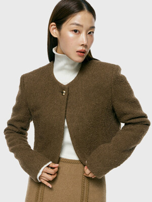 crop tweed jacket_brown