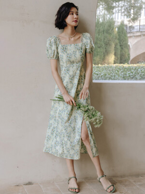 LS_Floral two way green dress