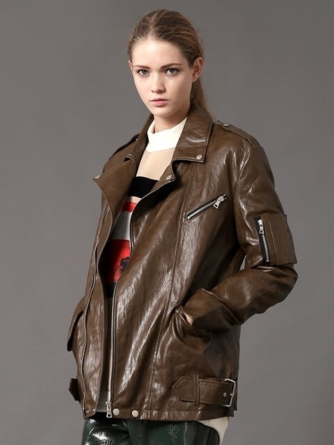 [리퍼브상품]ww biker leather jacket