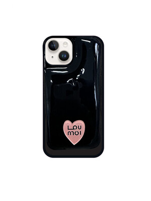 Present series : KNIT LOVE / Black soft phonecase