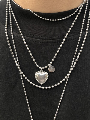 Ball heart necklace (Silver)