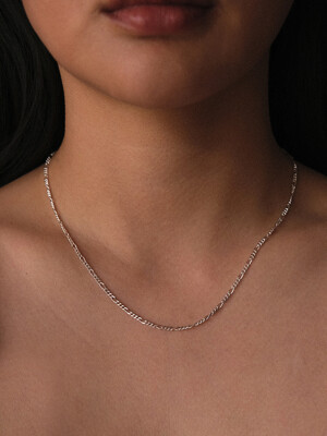 Basic Figaro Necklace (silver925) (2color)