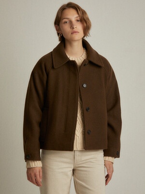 Raglan half coat (brown)
