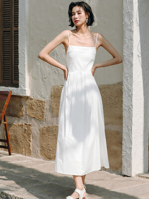 LS_White chic simple summer dress