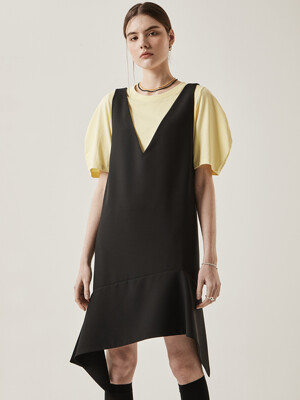 V-Neck Vest Dress_Black