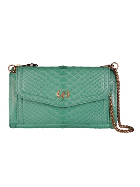 LUCY REAL PYTHON SHOULDER - MINT