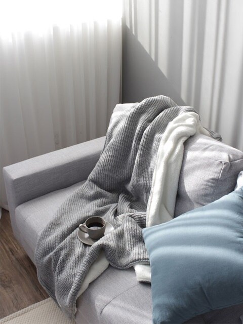 Warm knit_gray blanket (105x150)