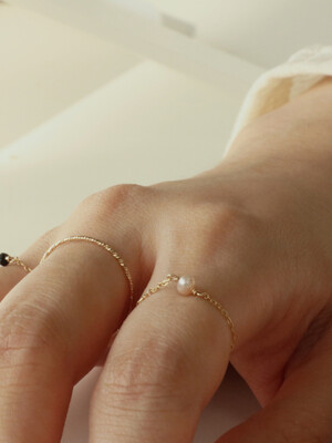 PEARL 14K GOLD FILLED CHAIN RING