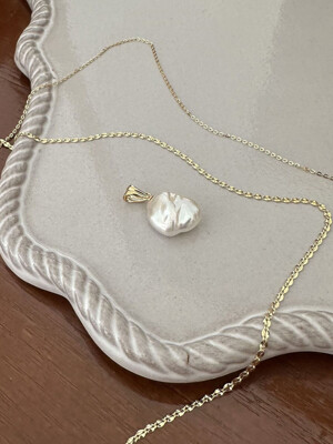 14k baroque pearl pendant necklace