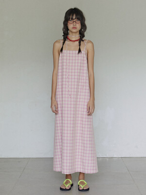 Cottage check dress / Check pink