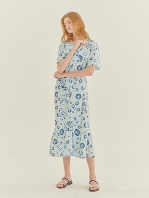 LP DOTS WRAP DRESS (SKY BLUE)