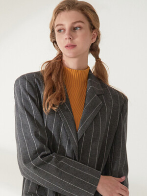Striped belted wool Jacket
