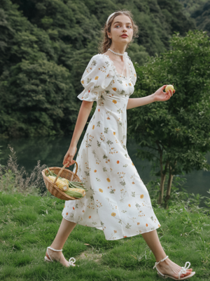 Cest picnic cheerful daily dress