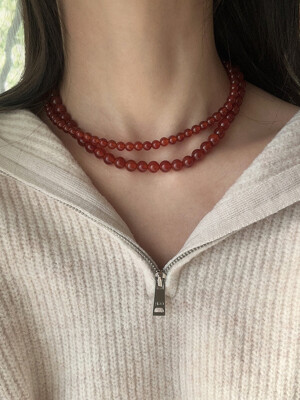 [925silver] Red onyx necklace (2size)
