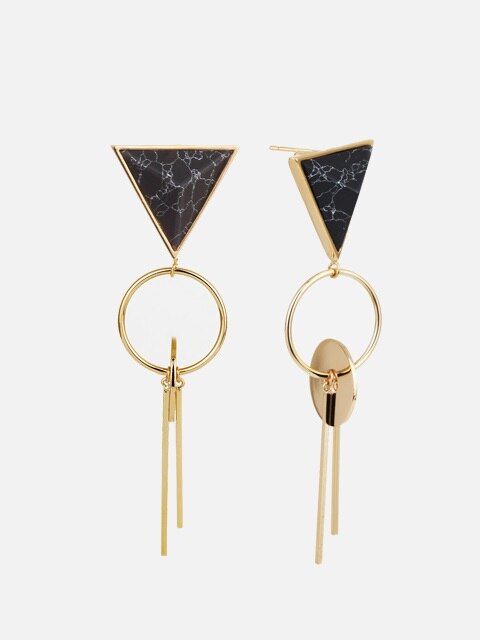 MARBLE STIC DROP TRIANGLE EARRING