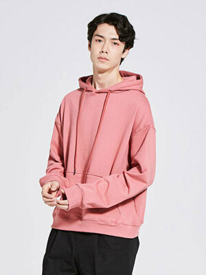sleeve print hoodie_pink