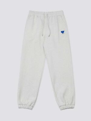 Twin heart logo sweatpants Oatmeal