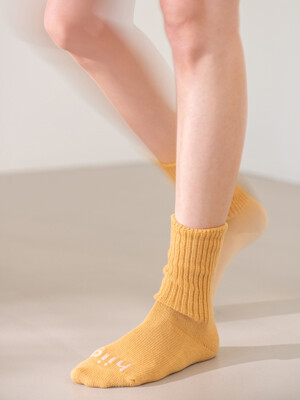 [no.143] mustard loose warmer socks
