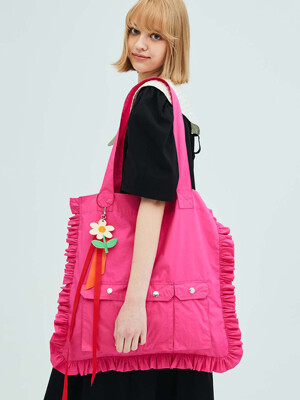 Utility Square Shirring Bag_Pink