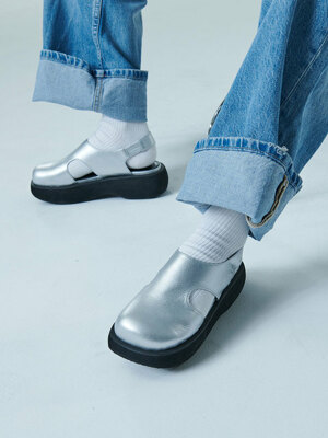Bony flatform sandals(Silver)