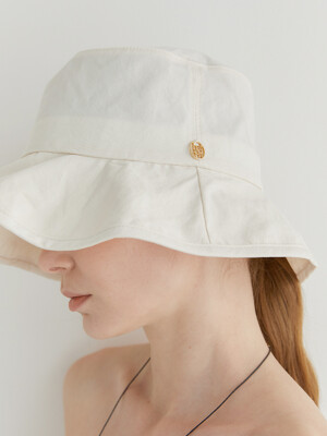 over flap cotton bucket hat (C015_ivory)