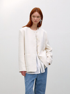 nova oversized tweed jacket_ivory