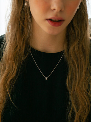 daily crystal ring necklace(2 colors)