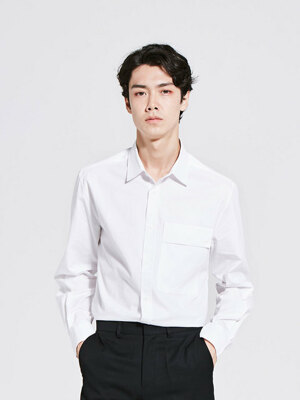 pocket detail shirts_white