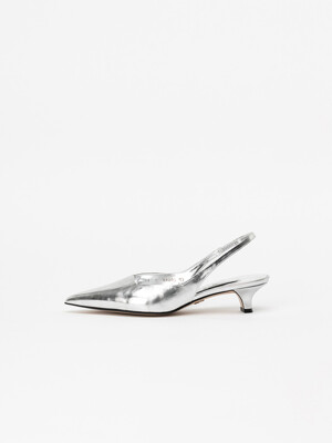 Chroma Slingback Pumps in Textured Silver