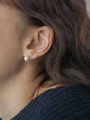 Standard pearl 925silver earring (6mm, 8mm)