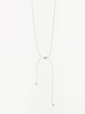 [Silver925] TR024 ribbon round tie necklace