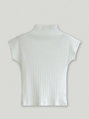 half neck pleats reglan t-shirt_white