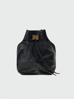HOLLY Drawstring Backpack - Black