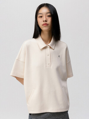 [24SS clove] Oversized Polo Shirt (Cream)