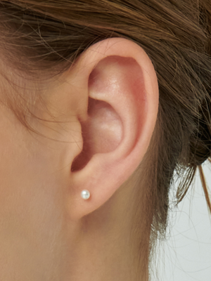 TS055 [Silver925] Tiny pearl earrings