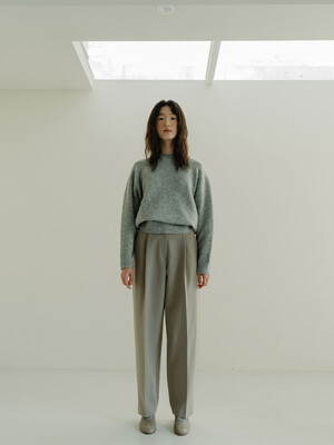 WOOL BLEND DOUBLE-FACED PANTS_SEPIA